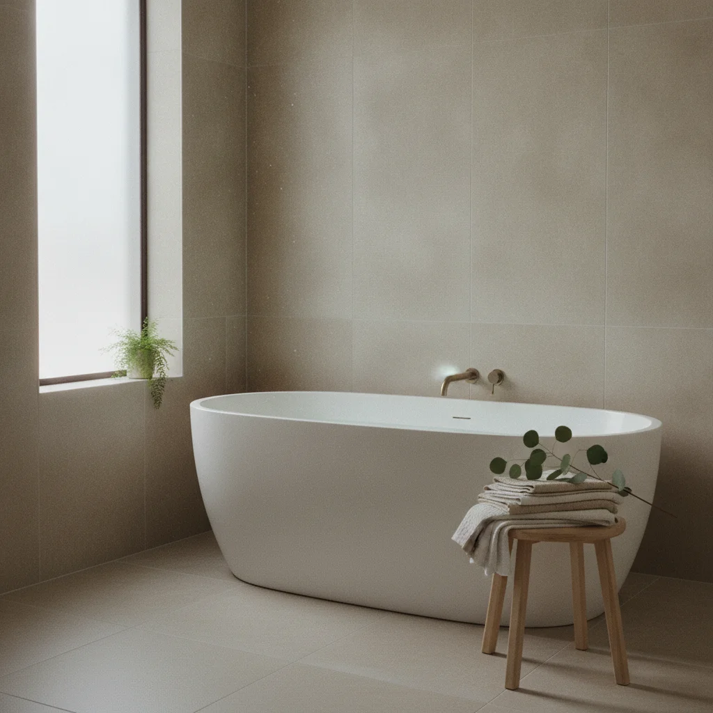 Salle de bain : un mur qui respire l’esprit spa